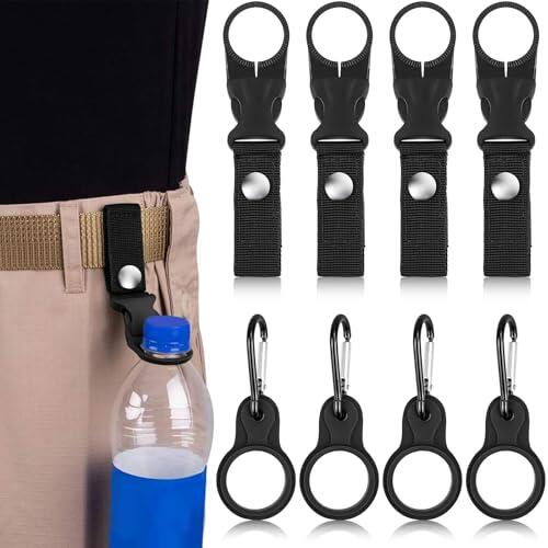 Cossaot 8 Piezas Jaula para Botella de Agua, Portabotellas Cinturón, Clip para Soporte de Botellas de Agua, Oporte para Botella Portátil, para Camping, Senderismo y Actividades al Aire Libre (A)