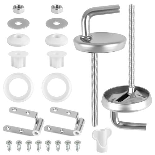 2 Piezas Bisagra de Acero Inoxidable para Tapa de Inodoro Universal, Toilet Seat Hinge para Fijación de Tapas Asiento WC, Repuesto de Tapa de Inodoro Bisagras de Asiento Accesorios con Roca