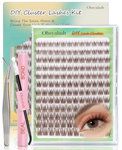 Obeyalash Brown Lash Clusters Extensiones De PestañAs Kit 144pcs PestañAs Postizas Efecto Gato Eyelash Clusters Natural C Curl Lash ClusterspestañAs Postizas Naturales -YLB40