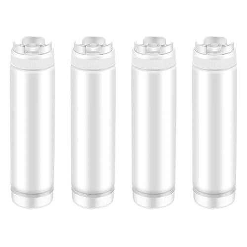 Otbushit Botellas de, botellas exprimibles de 480 ml, 4 unidades, dispensadores de reutilizables de plástico con tapas, botella exprimidora de condimentos para salsas, de tomate, c