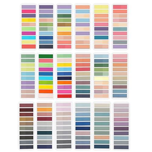 3600 piezas multicolor Post It marca página, 18 estilos de lenguas adhesivas transparentes, anotación libro de PET reutilizable para lectura y organización de documentos profesionales