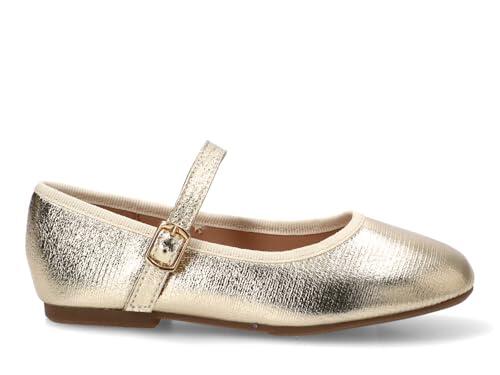 Etika Bailarinas Niña, Elegantes Zapatos Ceremonia, Merceditas Casuales Suela Plana con Hebilla, 63326 Oro - 34