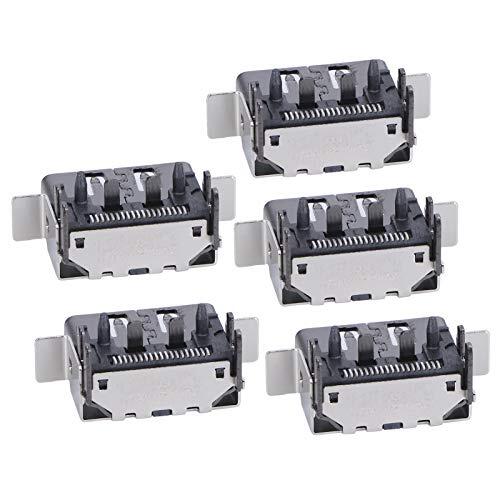 Garsent Reemplazo del Enchufe de la Consola de Juegos 1080P para One X, Puerto Conector Resistente Al Desgaste para Jugadores, Metal 5 Uds