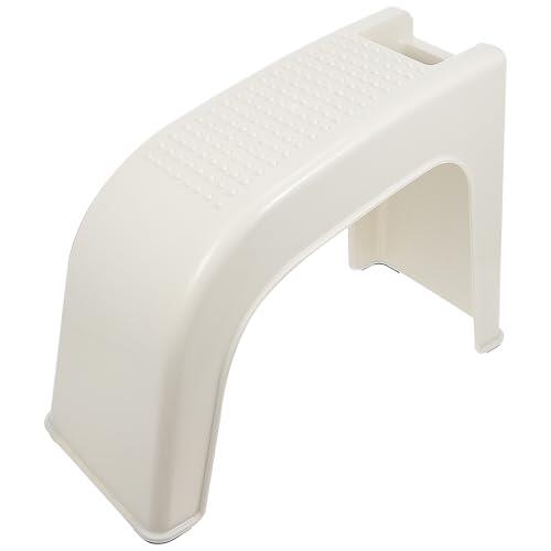 PRETYZOOM Taburete para Pedicura de Plástico Beige Antideslizante, Mini Reposapiés Práctico para Baño y Cuidado Pies, Apoyo Duradero para Salones y Uso Doméstico