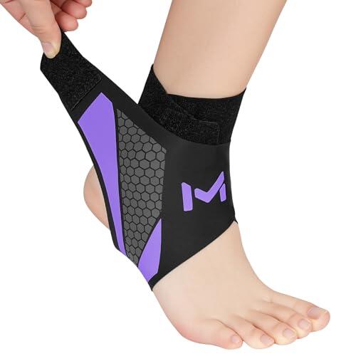 Beugo Tobillera para Esguince, Tobillera Deportiva, Lateral Tobilleras Esguince Ajustable, Diseño en Y, Ankle Support Protector Par Unisex para Deporte Correr Fútbol, Tamaño único, Negro y morado