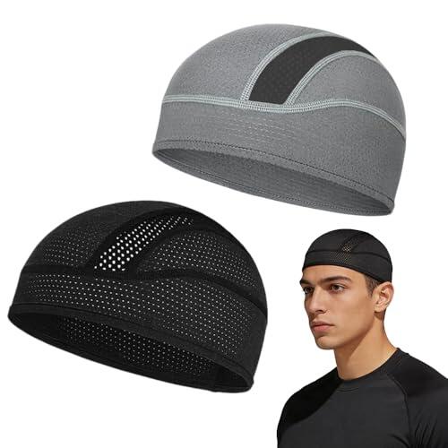 Riisoyu Gorro Ciclismo Verano Bajo Casco, Cooling Gorro para Hombre Mujer Transpirable Mech Transpirable Casco Liner Skull Cap Respirable Sombrero de Casco Gorro de Correr para Ciclismo Moto