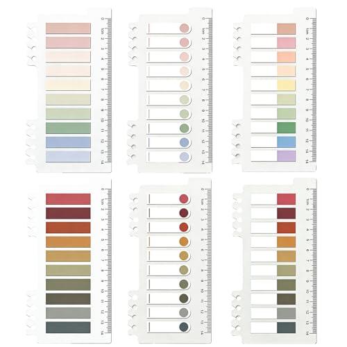 1200 Piezas Marcadores Adhesivos,6 Estilos Notas Adhesivas Índices,Pestañas Adhesivas de Colores para Notas,Oficina,Libros,Clasificación de Archivos,Escuela