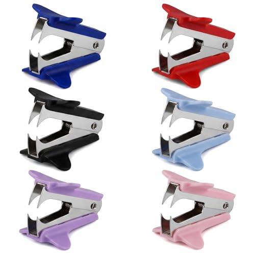 6 Piezas Quitagrapas Saca Grapas, Mini Removedor de Grapas de Metal y Plástico, Empuñadura Extra Ancha Quitagrapas Extractor Profesional para Uso Diario, Extraegrapas para Oficina Escuela e Hogar