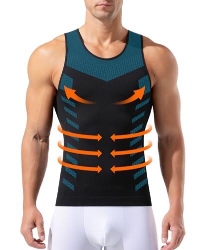 Mauro Kane Camiseta de Compresión Hombre Camiseta Reductora Chaleco de Compresión Adelgazante Camisa Body Shaper Faja Deportivas