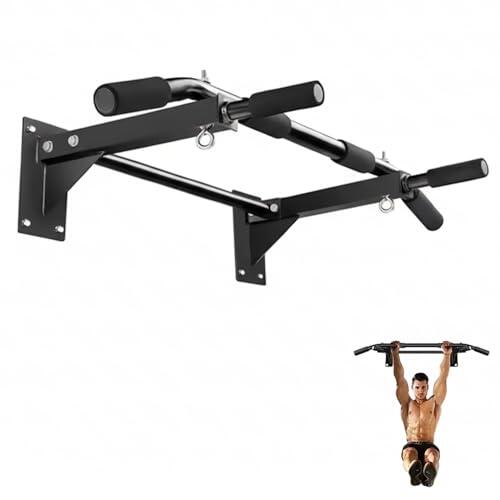 CABLEPELADO Barra dominadas para entrenamiento de fuerza, Barra de tracción Fitness, Para Fijación en Pared, incluye 8 Tornillos de Expansión, Soporta 200Kg, Agarres Acolchados.