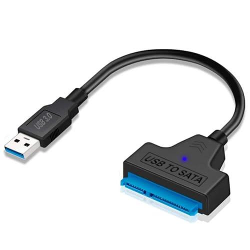 Sh. Cable SATA a USB 3.0, Adaptador USB a SATA 2.5" Convertidor para Discos duros externos e internos SSD HDD de 2,5 pulgadas, Soporta UASP 5Gbps, Compatible con Windows, MacOS, Linux, ChromeOS