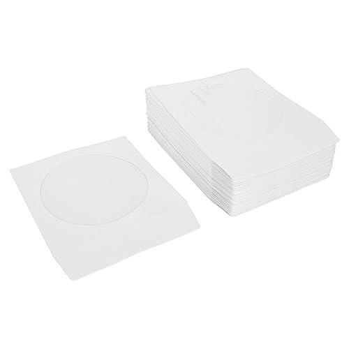 YUKERMARB 100 Fundas para CD, Sobres de Papel Grueso para Discos de 12 Cm, Diseño de Ventana Transparente para Fácil Visualización y Almacenamiento