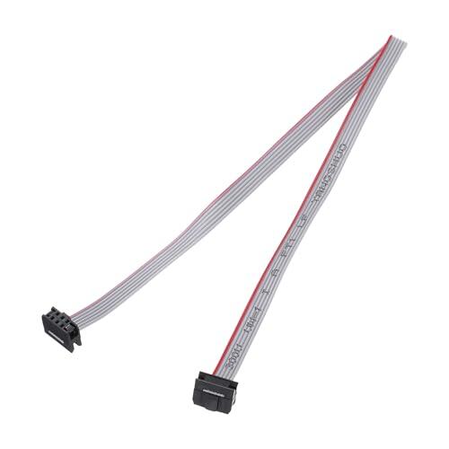 sourcing map Cable plano de conector IDC, 6 pines, 2 mm, paso de 30 cm de longitud, FC a FC de doble conector hembra, cable plano para electrónica industrial, color gris