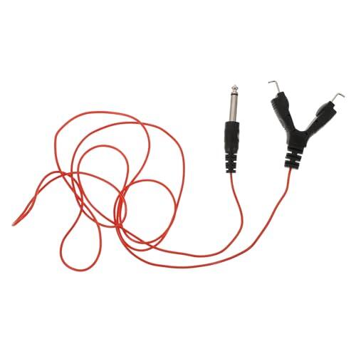COOPHYA Cable para Máquina de Tatuajes Clip, Línea de Anzuelo Flexible de 1,8 M Roja, Accesorio Duradero para Conexión Estable en Suministros para Tatuajes Profesionales