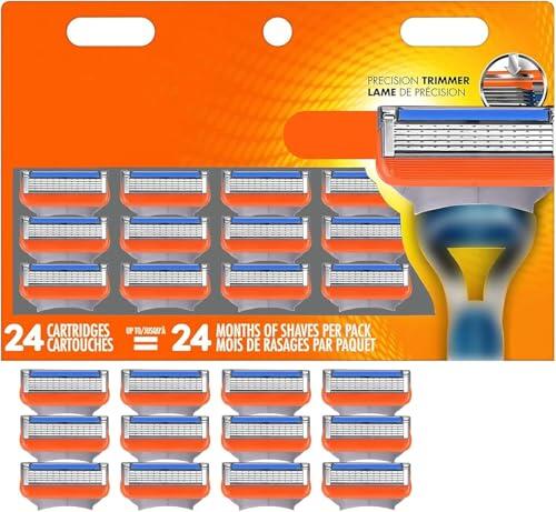24 piezas Fusion 5 cuchillas de repuesto,cuchillas fusion,para afeitadoras Fusion-5, cuchillas de afeitar, 5 cuchillas, compatibles con maquinillas húmedas, afeitadoras de hombre