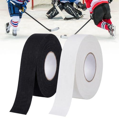 2 Rollos Cinta de Hockey Rollo, 25mm x 25m Cinta para Palo de Hockey, Adhesiva Hockeys Autoadhesivas, Impermeable Hockeys Tape para Raquetas de Bádminton para Deportes de Stick y Disco Sobre Hielo