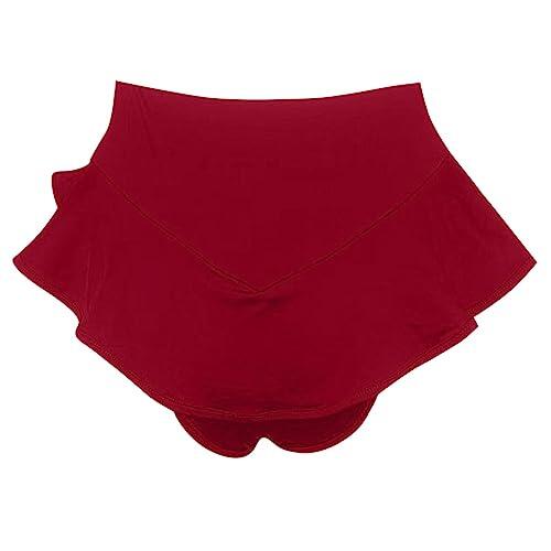 Mujer Pole Dance Shorts con Volantes, Sexy Mini Pantalones Cortos Cintura Alta, Rüschen Hotpants Booty Braga de Bikini, Short Deportivo Yoga Fitness Gimnasio
