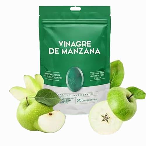 Gomidas de Vinagre de Manzana Premium | 50 Gomitas, Dosis Diaria 2 | Sin Azúcares Añadidos