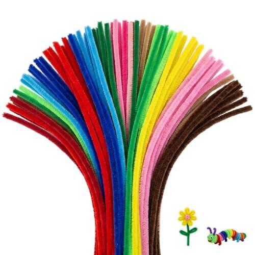 200 limpiadores de pipas para manualidades, proyectos creativos de bricolaje, limpiapipas de colores para flores y decoraciones, alambre flexible para manualidades para niños y adultos, 30 cm de largo