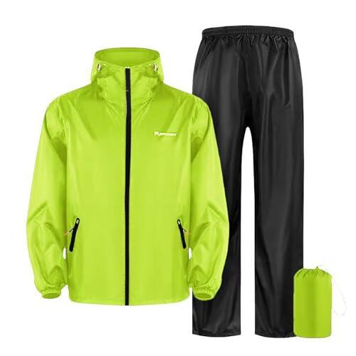 Traje de lluvia para mujer y hombre, juego de pantalones de lluvia impermeables, chaqueta reflectante para bicicleta, ropa de lluvia, traje impermeable, chaqueta de lluvia, pantalones de lluvia, traje