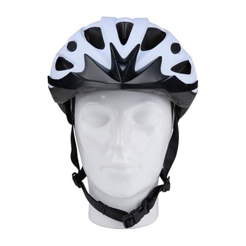Dunlop Casco de Bicicleta de 55 a 58 cm de diámetro, Casco de Bicicleta para Hombre y Mujer, Ligero, con ventilación y Correa para la Barbilla, Color Blanco