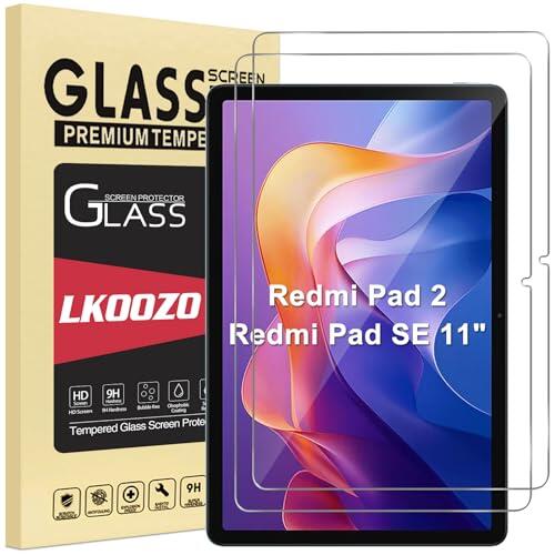 LKOOZO 2 Piezas Protector Pantalla para Xiaomi Redmi Pad 2 11 Pulgadas/Xiaomi Redmi Pad SE 11" (2025/2023) Cristal Vidrio Templado