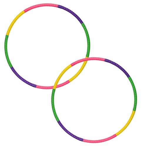 Juego de 2 aros de hulahoop para niños, 8 segmentos, 58 cm, 100 g, juguete para 3-12 años, deportes al aire libre y juegos familiares