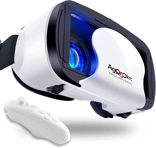 Auriculares VR con auriculares de realidad virtual 3D, calidad de imagen 2K HD y luz antibluea-auriculares de realidad virtual para juegos y películas, auriculares VR compatibles con Android e iOS