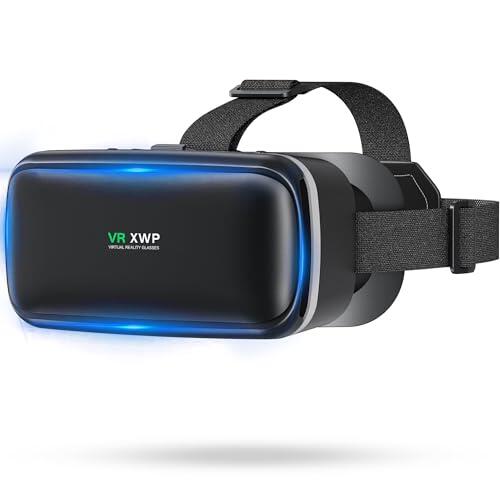 XWP VR Gafas de Realidad Virtual 3D, Gafas Inteligentes con Lentes HD Anti-Luz Azul para Películas y Juegos en Teléfono, Compatible con iOS/Android (4.7–6.8"), Amigos y Familia