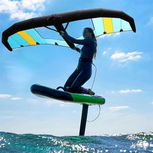 HEIHEIZI Kit de ala de Foil Inflable Mejorado 2026 para Adultos – ala de Surf Manual Ligera con Ventana Transparente, Windsurf, Kiteboarding y Surf con Tabla de Hidroplano 5㎡