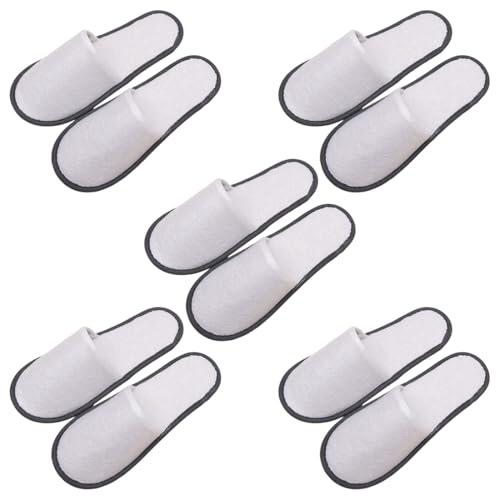 5 Pares de Zapatillas Spa Hotel Lavable para Mujeres Hombres, Zapatillas de Rizo, Zapatillas de Hotel, Zapatillas de Spa