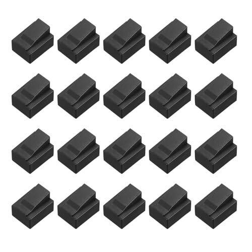 QUARKZMAN Tapones Anti-Polvo RJ45, Tapones De Polvo PE Protectores Ethernet para Convertidores De Medios, Router, Módem, Portátil, Panel De Red, Paquete De 20(Negro)