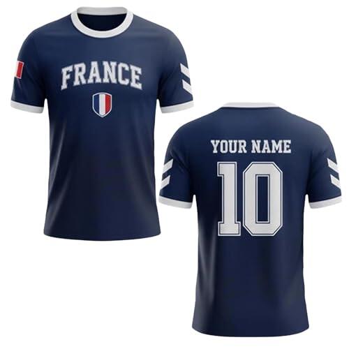 Camiseta personalizada de fútbol americano con nombre y número de camiseta personalizada para niños y adultos, 02 Navy, 5XL