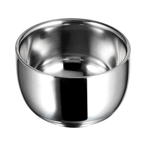 VINTORKY Cuenco Portátil de Afeitar para Hombres de Acero Inoxidable Aumenta la Espuma de Crema Diseño Duradero y Elegante Adecuado para Afeitado en Casa y Viajes