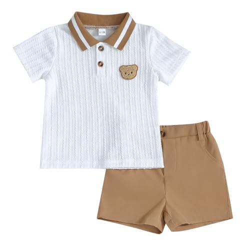 Conjunto para Bebé Niño Lindo Oso Polo+ Pantalón 2 Piezas Verano Otoño Ropa