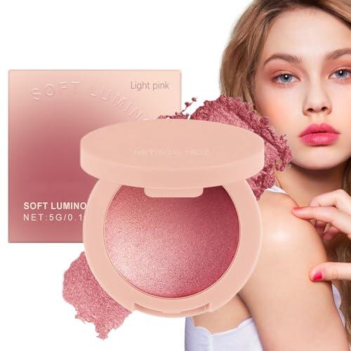 Face Rose - Colorete rosa para mujer - Cosméticos altamente pigmentados de larga duración con acabado brillante para todos los de piel Maquillaje de viaje para mujeres y niñas