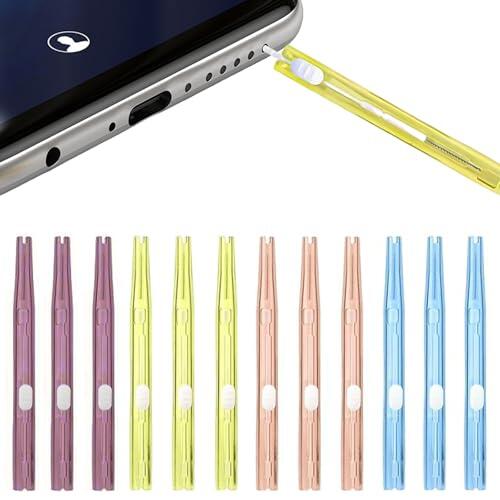 Foonary 12 unidades USB C Set de limpieza para teléfono móvil, conector de carga, limpiador multiusos, kit de limpieza para smartphone, altavoz, micrófono, auriculares