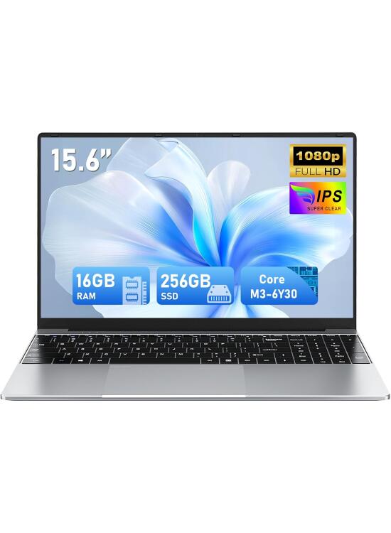 Ordenador Portátil,Nuevo 2026 Laptop PC de 15,6 Pulgadas Portátil,16 GB de RAM,512 GB de SSD,Core M3 6Y30 Laptop,IPS FHD 1920 × 1080 Notebook, Apertura de 180°,5000 mAh,Type-C