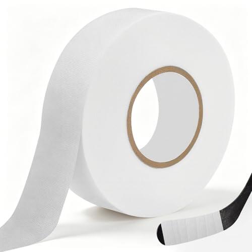 BSTDAYEVER Cinta de Hockey Cinta para Palo de Hockey Cintas Adhesiva Hockeys Autoadhesivas Blanco 2.5cmx25m Cintas de Stick Hockeys Antideslizante para Agarre Bádminton Raqueta Tenis Golf Ping Pong