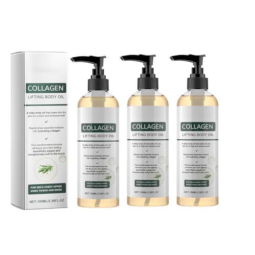 3pcs A-ceite Corporal Lifting Con Colágeno - 100ml A-ceite Corporal Nutritivo, AceitePara El Cuidado De La Piel Para Cicatrices, Arrugas Y Estrías En Cuello, Pecho, Brazos, Piernas Abdomen