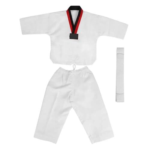 CGUOHU Traje De Judo Trajes de Judo for adultos, ropa Taekwondo Dobok, traje Karate, uniforme(120CM-Red Black)