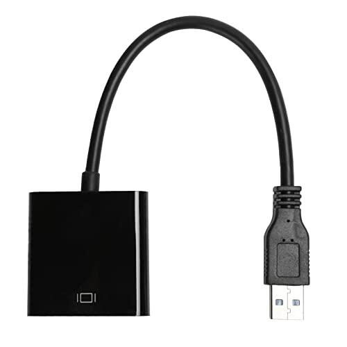 ciciglow Convertidor VGA a USB 3.0 y 2.0, Convertidor de Audio y Vídeo de 5,0 Gbps, de Vídeo Multipantalla 1920x1080 para Ordenador Portátil, PC de Sobremesa Monitores