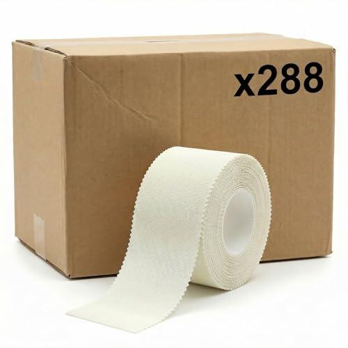 KMINA Esparadrapo de Seda (288 unidades, 48 cajas de 6) 5 cm x 5 m Blanco, Transpirable y Sin Látex para Clínicas y Hospitales