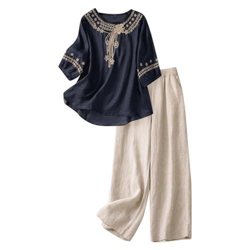YHHRJAI Chándal Mujer Completo Verano Original 2026 Moda Conjunto de 2 Piezas Cintura Alta Pantalon Y Blusa Color Sólido Suave Y Cómodo Vacaciones Ropa De Deportivo Diarios Vacaciones Playa