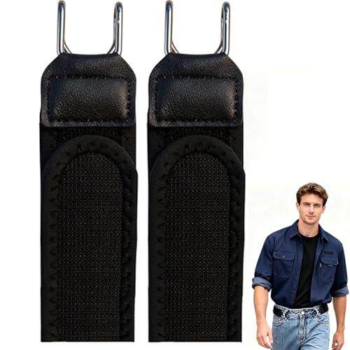 FiveMileBro Cinturón Sin Hebilla, Cinturón con Gancho Metálico, Elástico Invisible Ajustable, Unisex para Hombre y Mujer, Ideal para Jeans, Vestidos, Trabajo, Viajes y Uso Diario (2 Piezas)