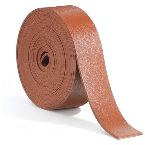Gansdnek Cordón de Cuero Plano Doble Cara, 2 cm * 5 m Correa de Cuero, Tira de Cuero de Imitación, Correas de Piel Sintética, Rollo de Cuero Artesanal para Proyectos de Manualidades DIY Collares