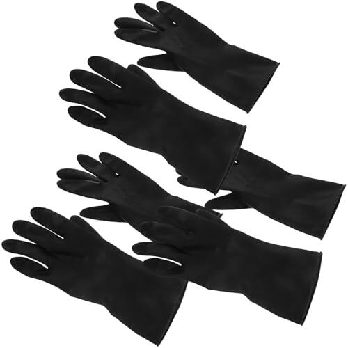 Zerodeko 3 Pares de Guantes para Teñir el Cabello Talla L Negros, Impermeables y Antideslizantes para Peluquería Profesional y Uso Doméstico, Guantes para Champú y Protección de Manos