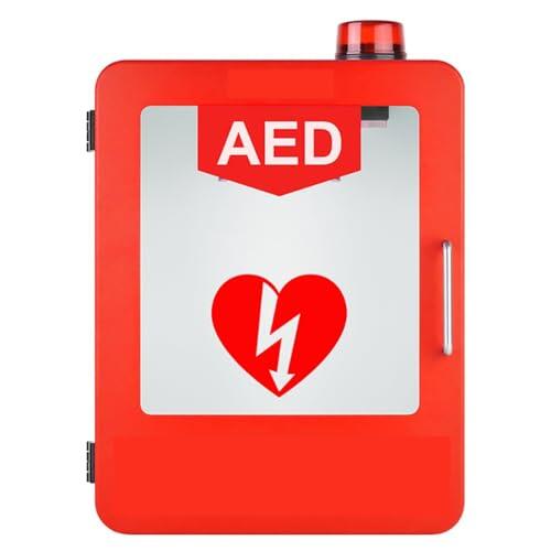ZGHQHCDRH Armario para DEA, Caja de Alarma desfibrilación cardíaca Pared con luz y Sistema, botiquín Primeros Auxilios Control Doble Interruptor