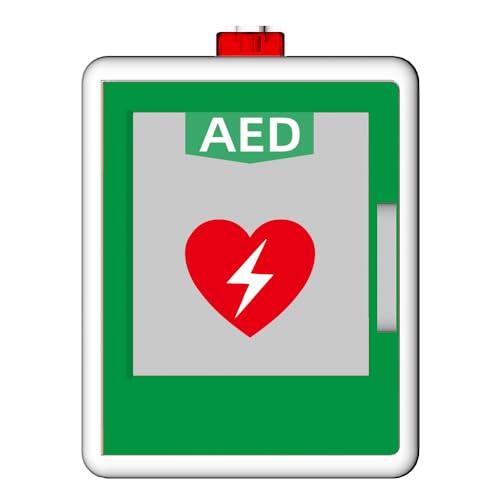 ZGHQHCDRH Armario para DEA, Botiquín de Primeros Auxilios con Alarma desfibrilación cardíaca, posición partición Ajustable, Control Doble Interruptor(Green)