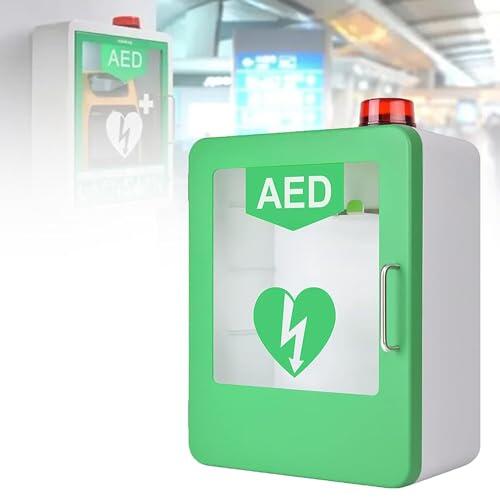 ZGHQHCDRH Armario para DEA, Caja de Almacenamiento Pared First con Sistema Alarma y Control Doble Interruptor, Caja desfibrilación